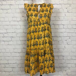 India Collection Emerson Fry Angel Dress Size XS/S Big Marigolds Yellow